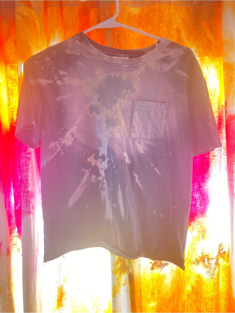 Kids bleach-Dye Pocket Tee - minimally cropped